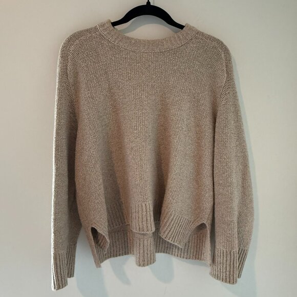 Abercrombie & Fitch Madeline Crew Sweater | Tan | Size Medium (Oversized Fit) - Picture 1 of 3